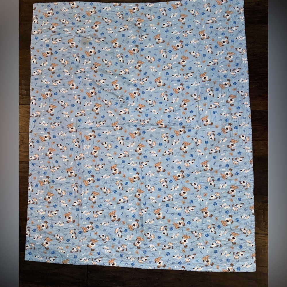 Blue Patchwork Quilt with Dog Patterns- Project Linus - Picture 2 of 3